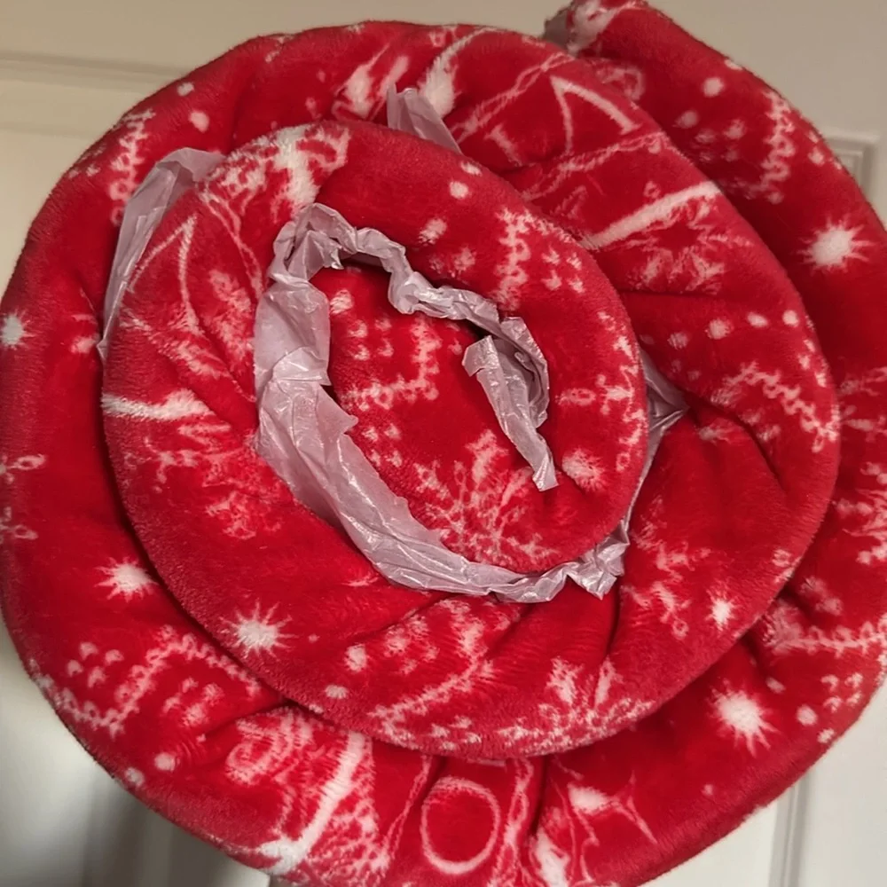 Victoria's Secret Festive Red Throw Blanket